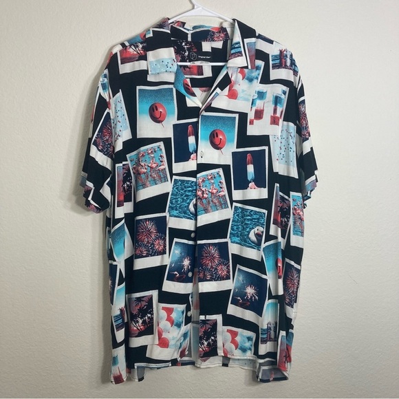 Original Use Other - Original Use Casual Poloroid Shirt - Black/Blue - XL